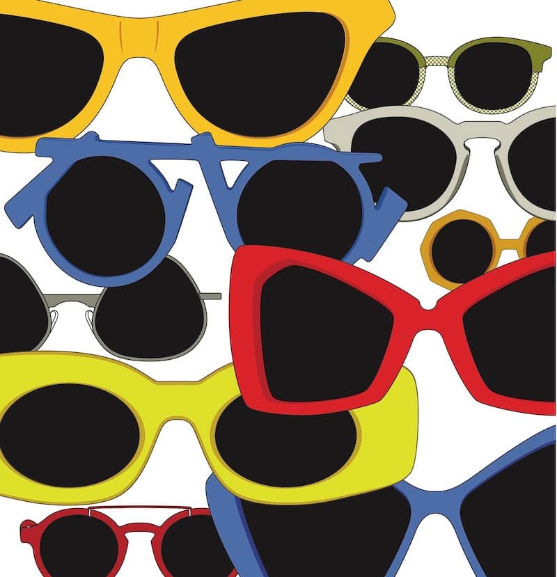 Ilustración con gafas originales de Asun Oliver Ópticas