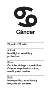Elegir tus gafas según el signo del horóscopo Cáncer