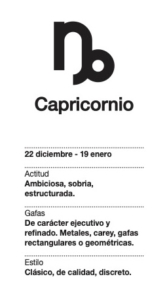 Elegir tus gafas según el signo del horóscopo Capricornio