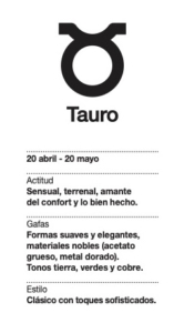 Elegir tus gafas según el signo del horóscopo Tauro